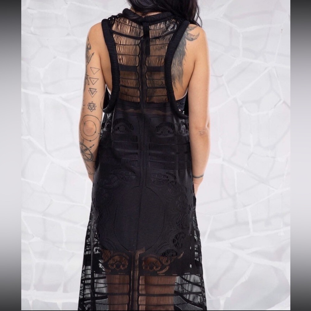 🖤Black Lace Sleeveless Maxi Dress by Rosche 💛🖤 NWOT - Picture 3 of 11